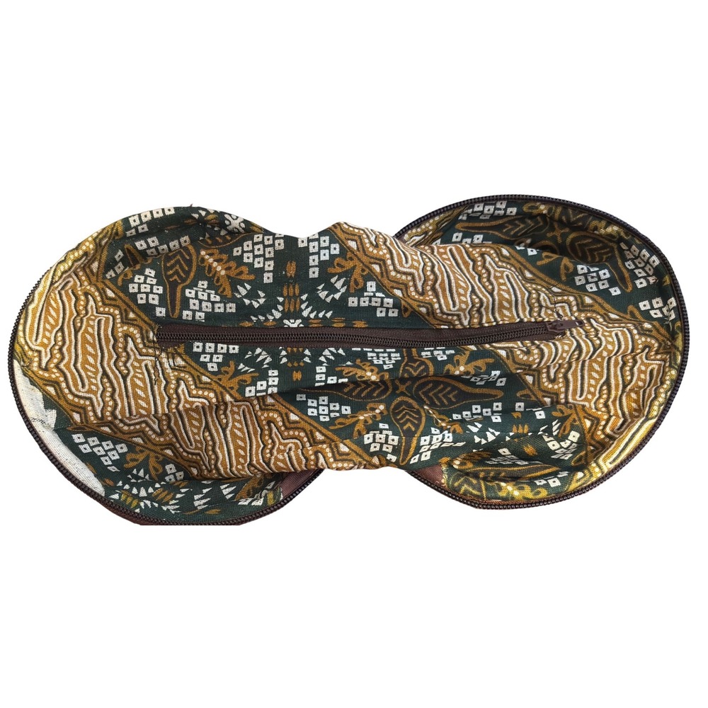 Coconut Shell Crossbody Bag 18" round Brown Painted Tropical Excellent - Picture 7 of 10